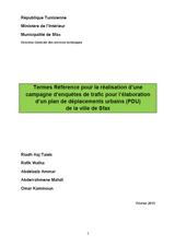 Termes de références - Campagne d’enquêtes de trafic pour l’élaboration d’un plan de déplacements urbains (PDU)